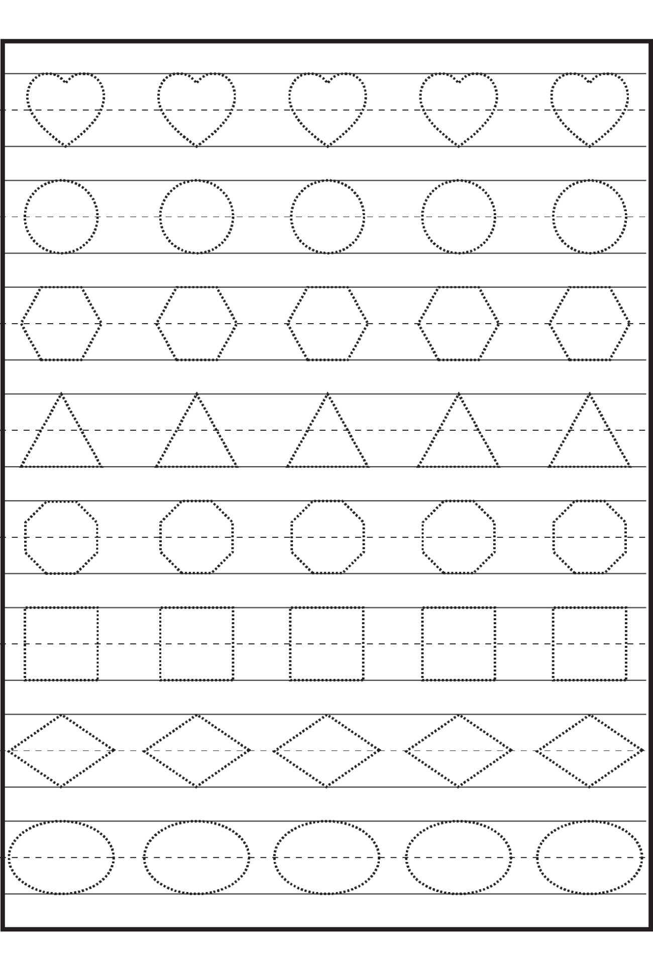 Shape Tracing Sheets For Preschoolers - Free Printable Tracing Preschool Worksheets for Fun Learning — PrintablePad