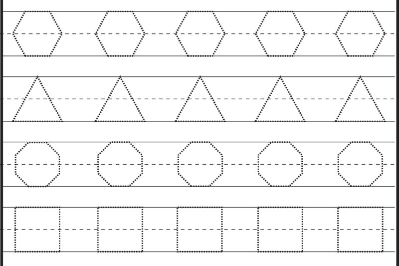 Shape Tracing Sheets For Preschoolers