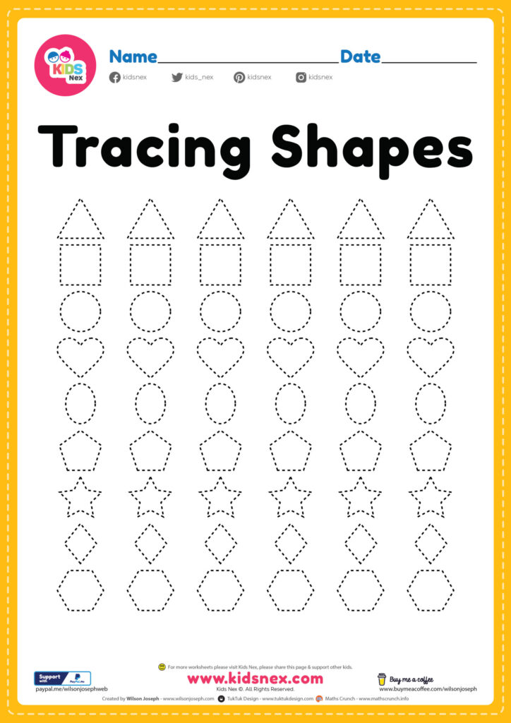 Engaging Shapes Tracing Worksheets For Preschoolers featuring various shapes to trace