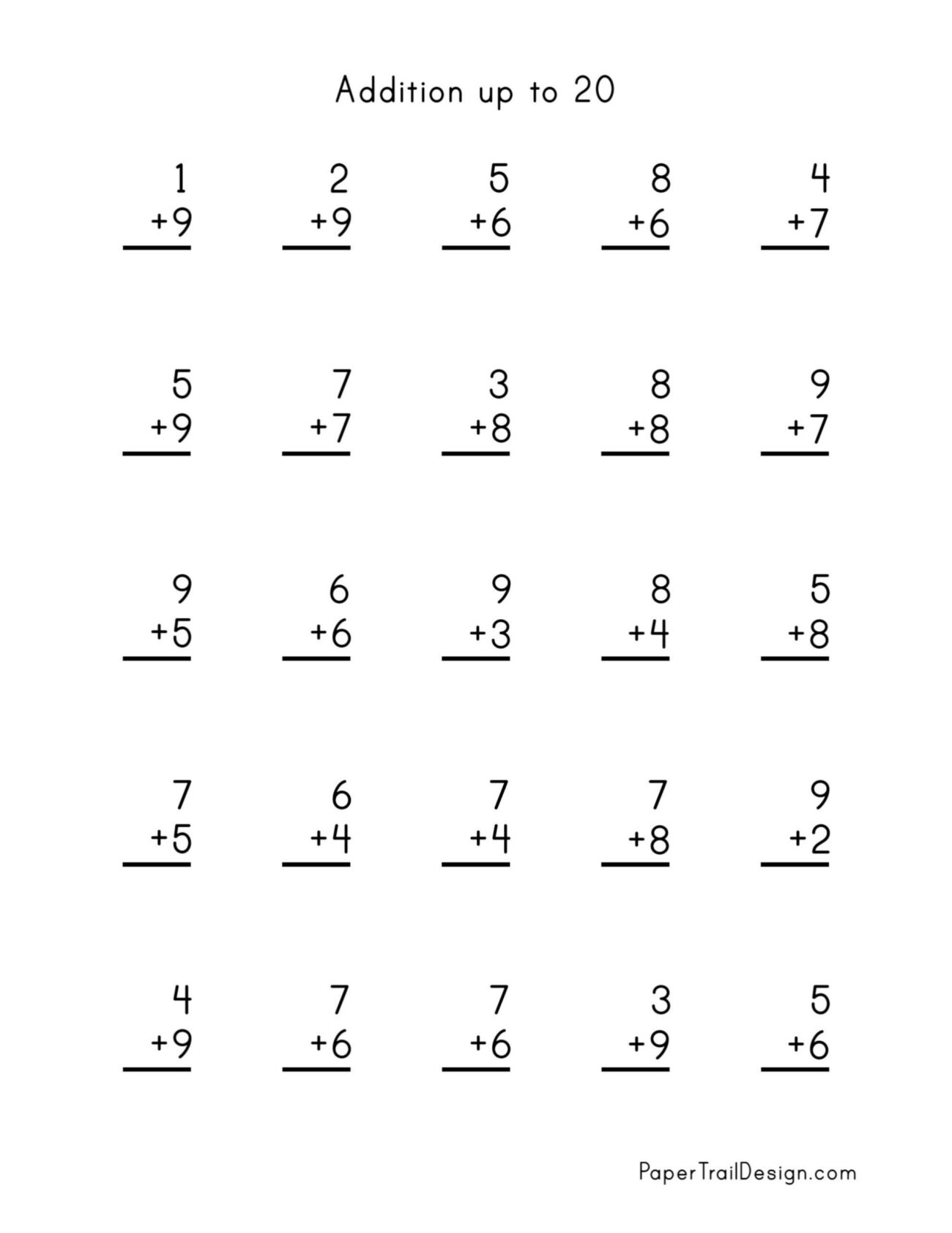 Simple Addition Worksheets Free Printable - Easy Math Addition Worksheets Free – Printable PDF Template