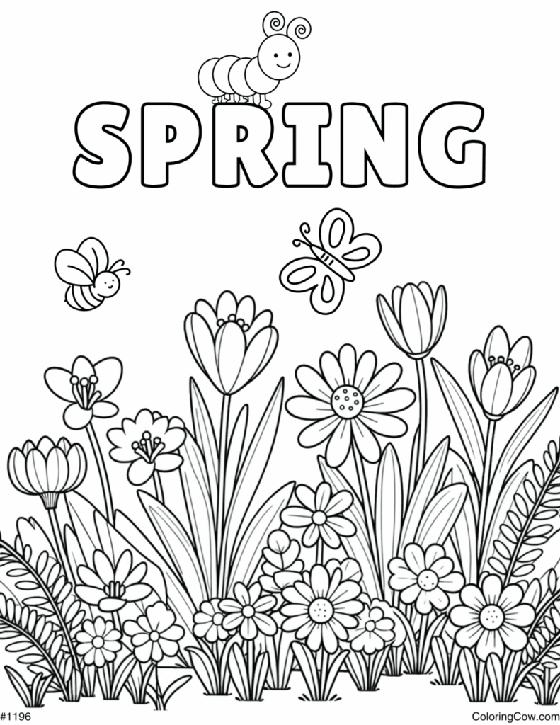SPRING Coloring Page Clip Art - Images | Picstank.com