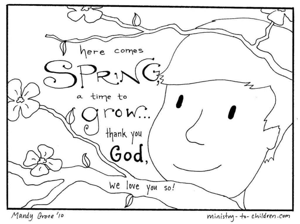 Engaging Spring Coloring Pages Free Printable featuring a child and flowers, perfect for kids