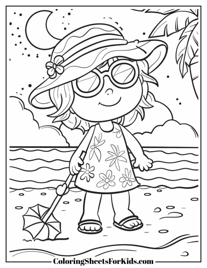 Summer Coloring Pages Horizontal