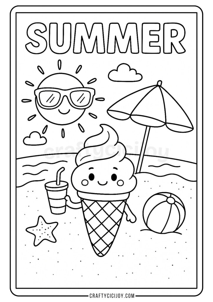 Summer Coloring Pictures For Preschoolers - Free Printable Summer Coloring Pages for Kindergarten – Fun Sunshine ...