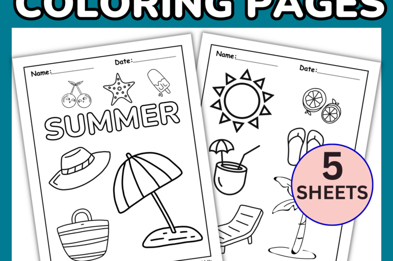 Summer Coloring Sheets For Kindergarten