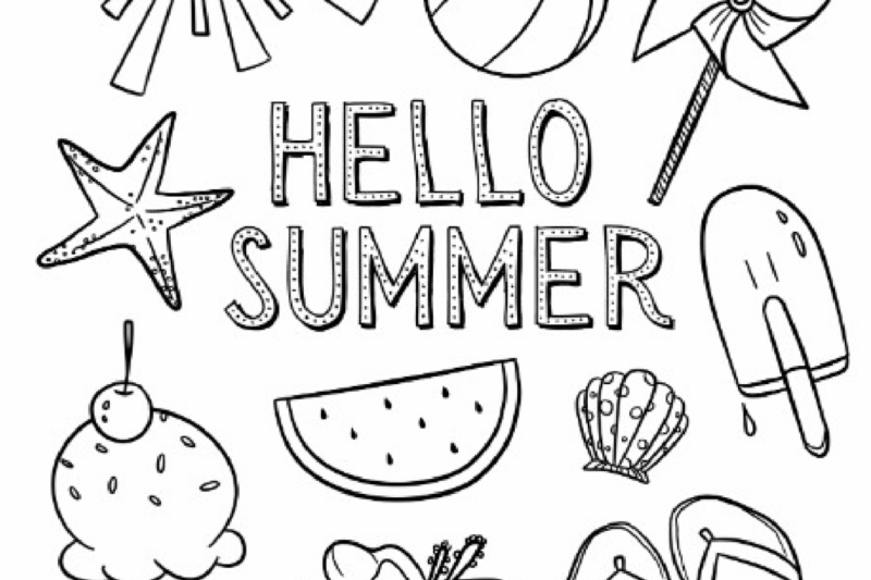 Summer Fun Printable Coloring Pages