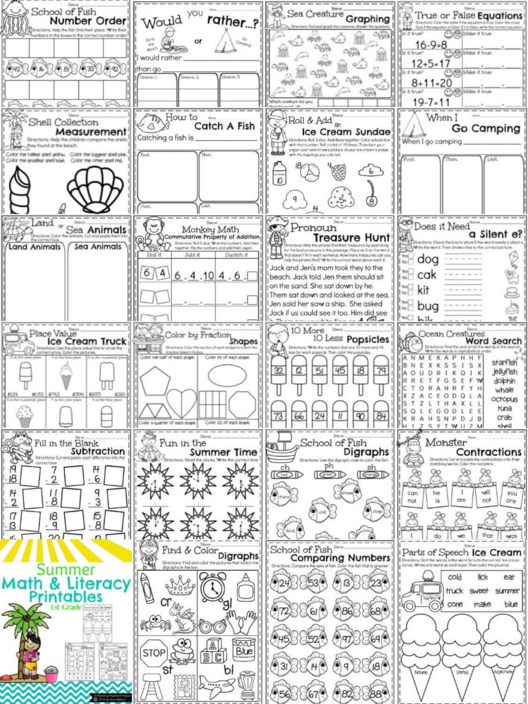 Summer Worksheets For 1st Grade – First Grade Summer Worksheets – Planning Playtime Summer Worksheets For 1st Grade - First Grade Summer Worksheets - Planning Playtime