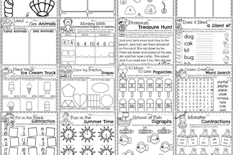 Summer Worksheets For 1st Grade