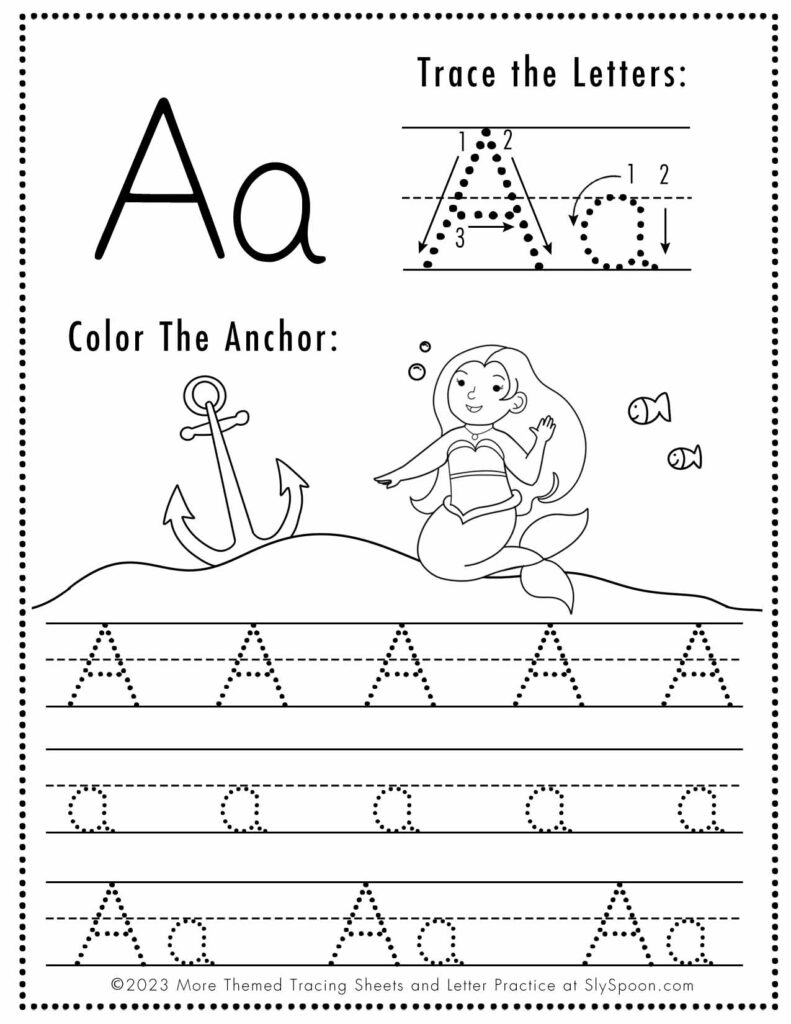 Trace The Letter A Worksheet – Free Printable Tracing Worksheet Free printable Trace The Letter A Worksheet featuring tracing lines and a coloring section