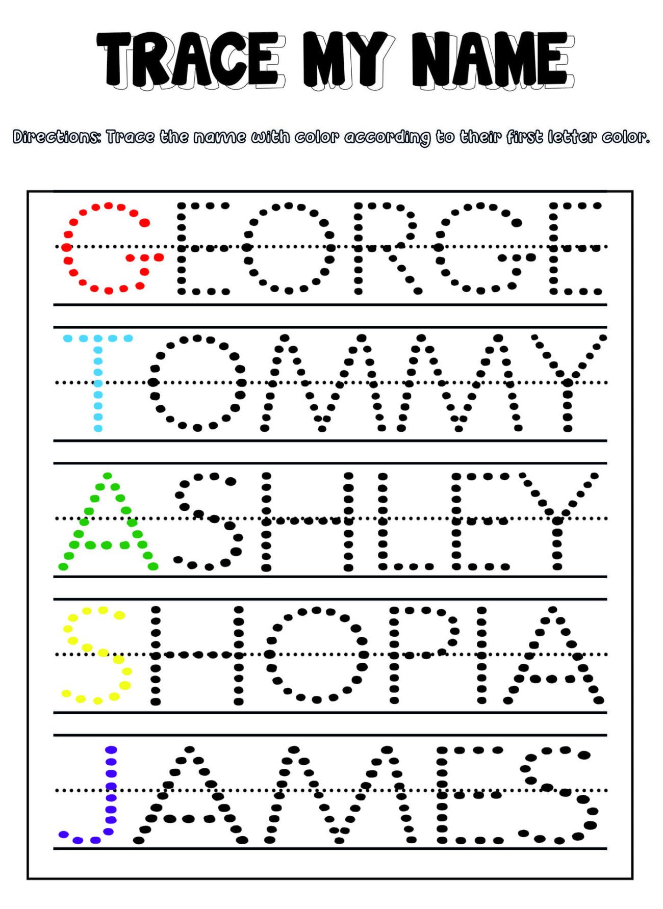 Trace Your Name Free Printable - Custom Name Printables - Printable Free Templates