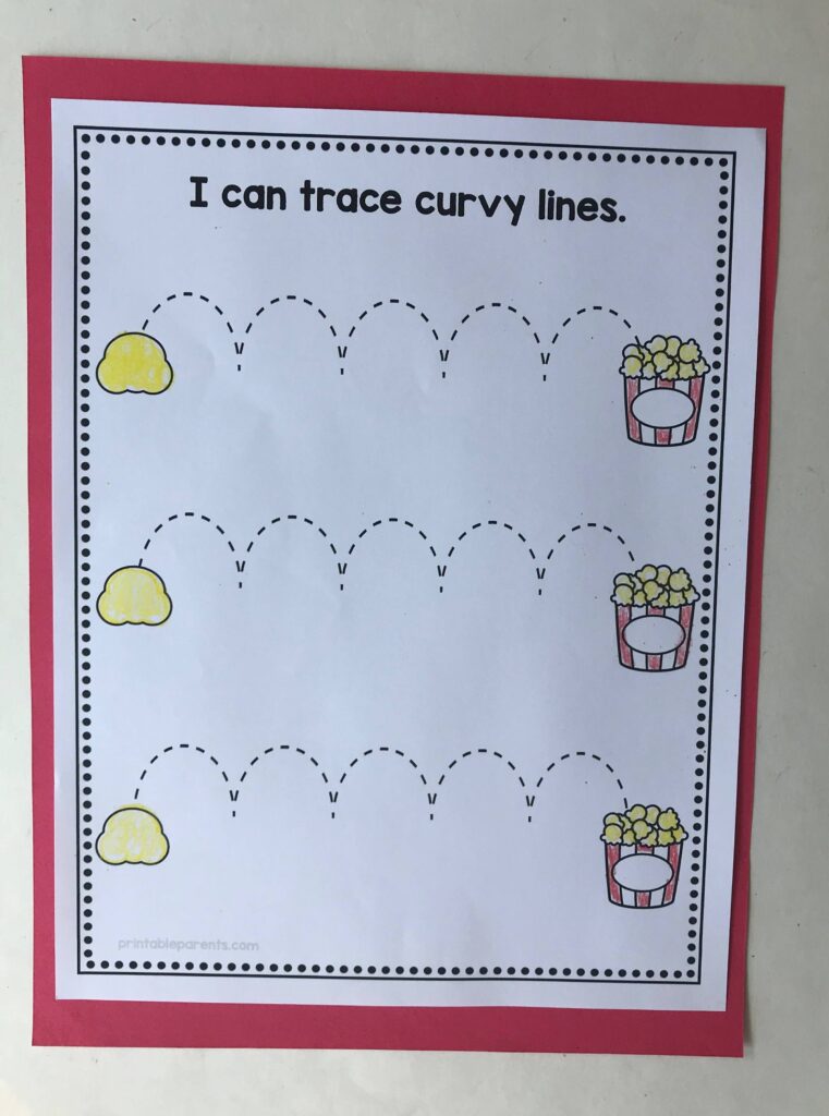 Curvy Lines Tracing Worksheet for Preschoolers Printable worksheet for preschoolers to trace curvy lines with fun illustrations