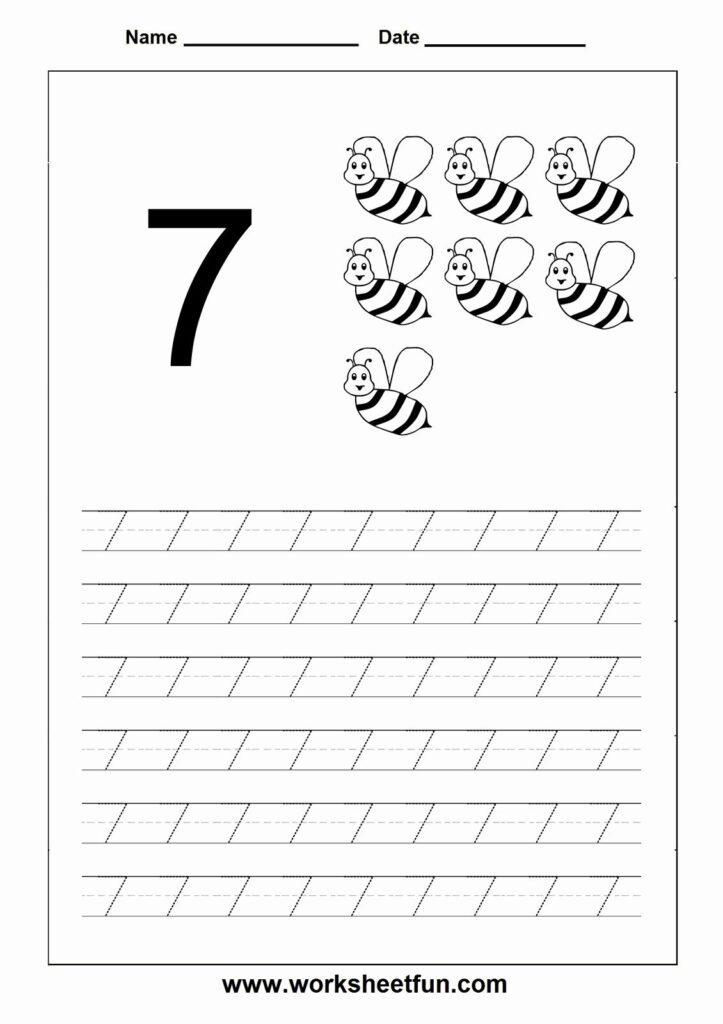 Tracing Number 7 Worksheet - Printable Word Searches