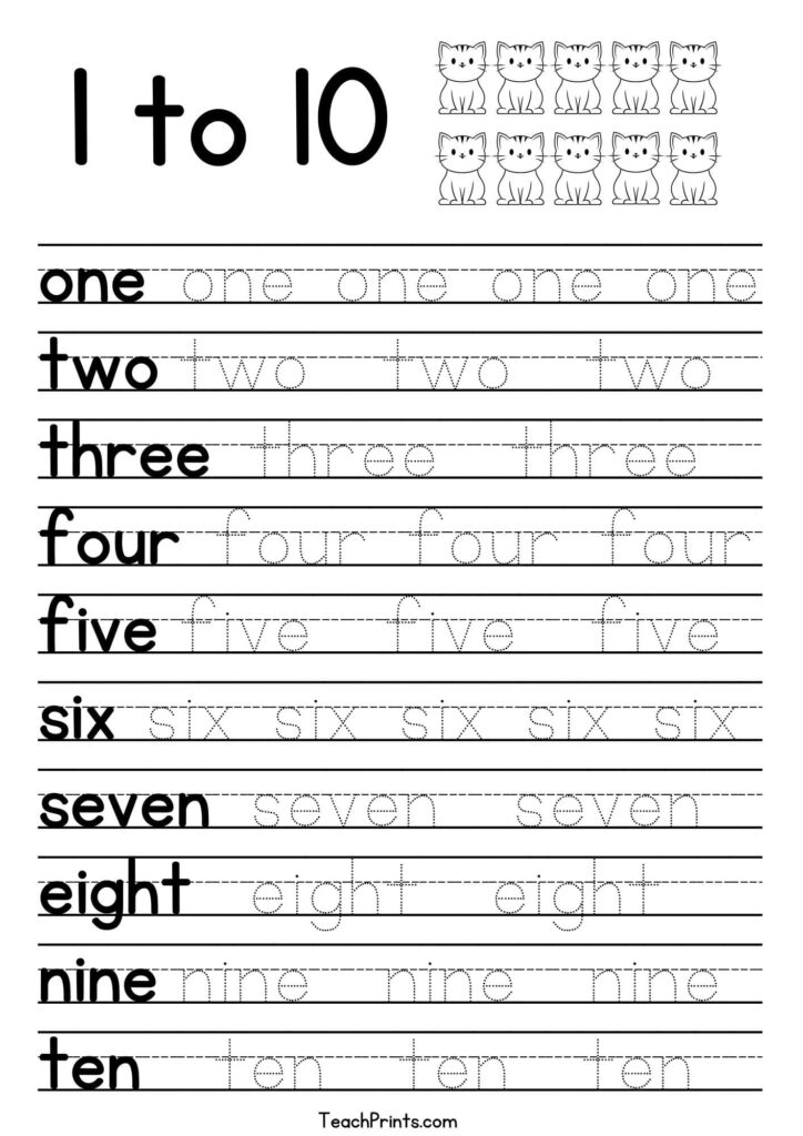 Tracing Numbers 1 10 Worksheets for Young Learners Tracing numbers 1 to 10 worksheets designed for young learners