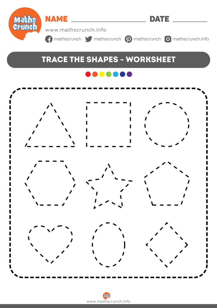 Tracing Shapes Worksheet | Maths Crunch