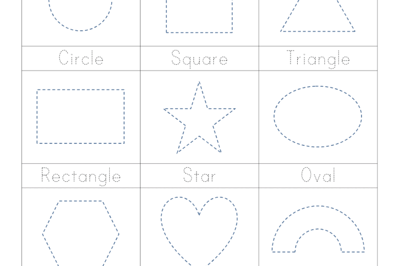Tracing Shapes Worksheets For Kindergarten
