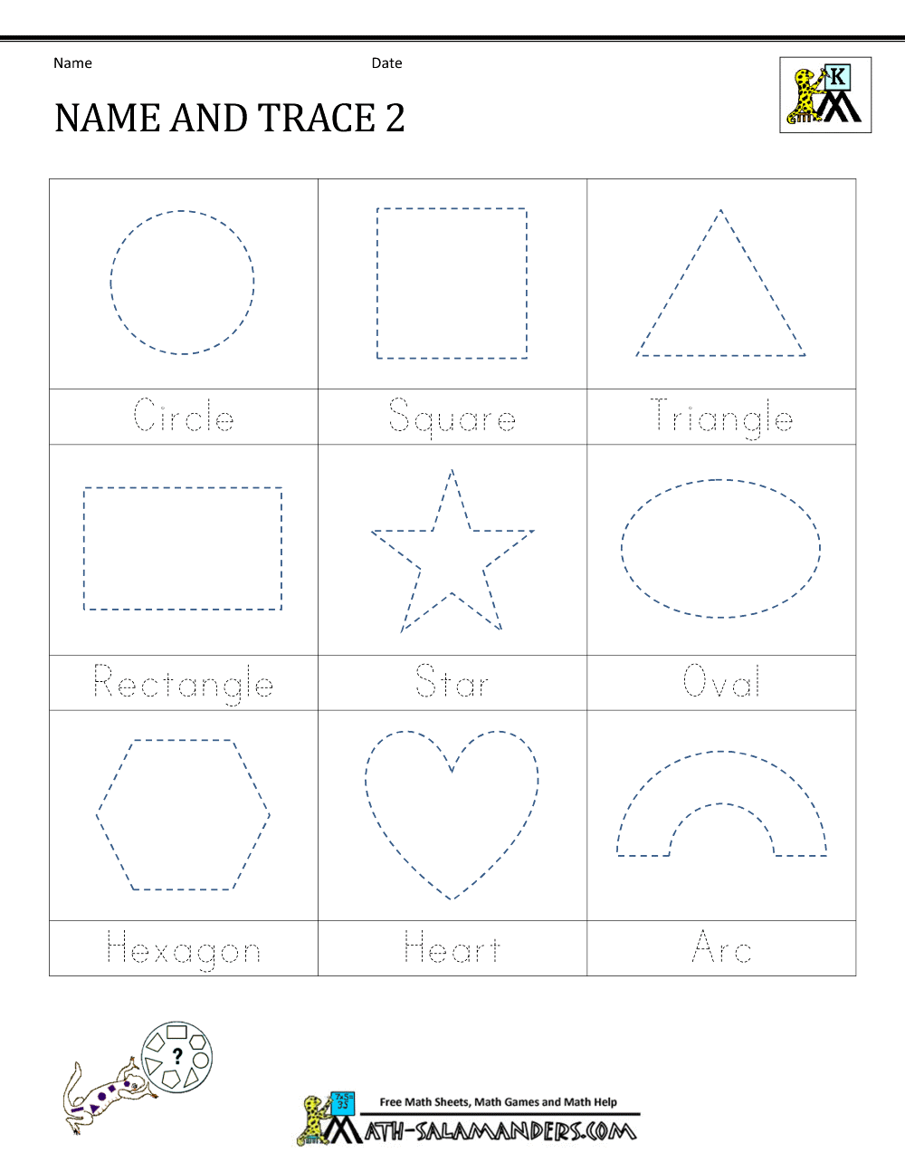 Tracing Shapes Worksheets For Kindergarten - Shape Tracing Worksheets Kindergarten