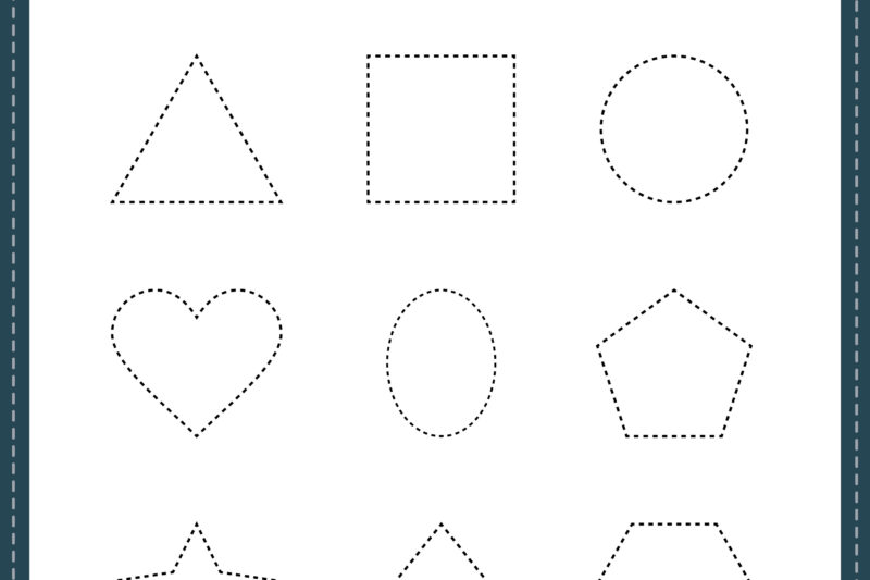 Tracing Shapes Worksheets For Preschool