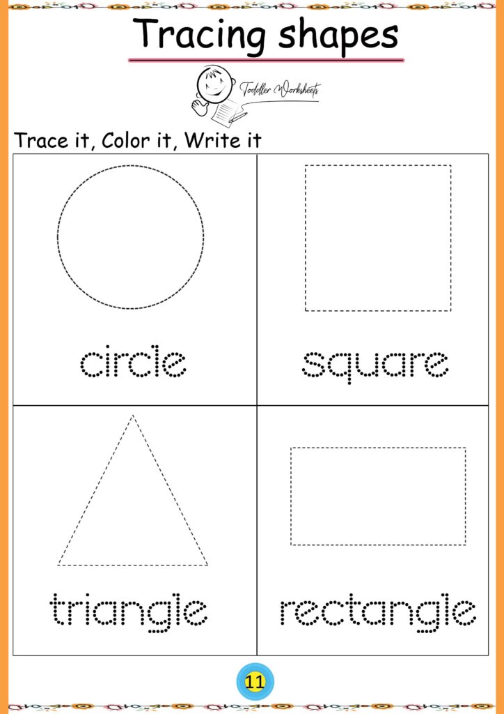 Tracing Shapes Worksheets Kindergarten. - Printable Free Templates