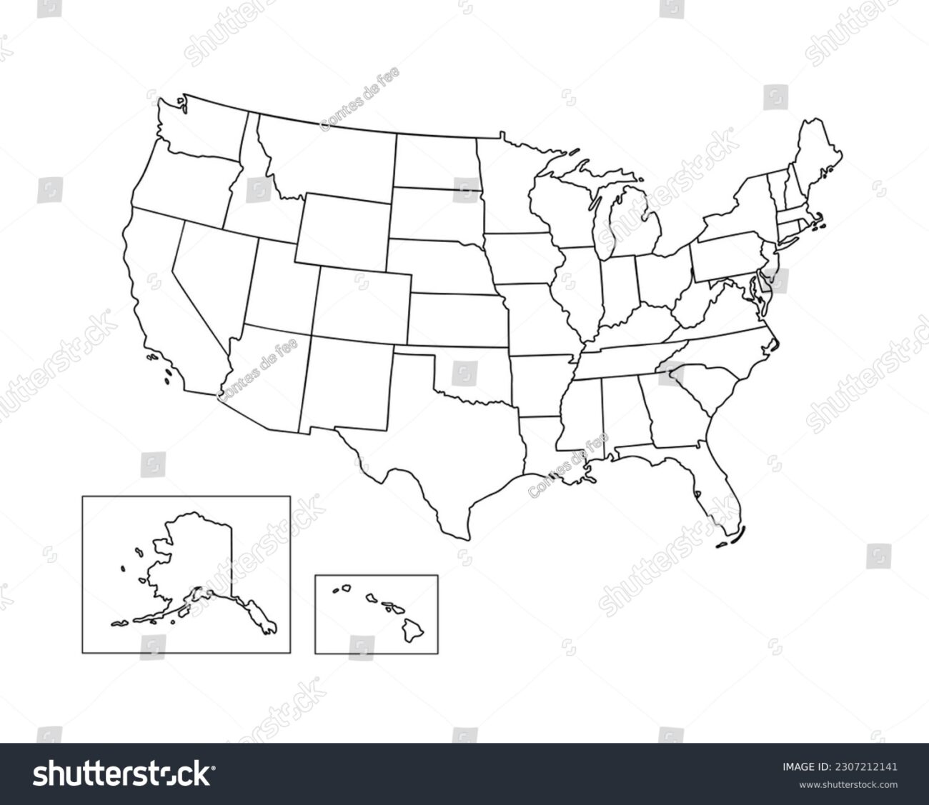 United States Blank Political Map - Blank United States Political Map - Free Printable Map