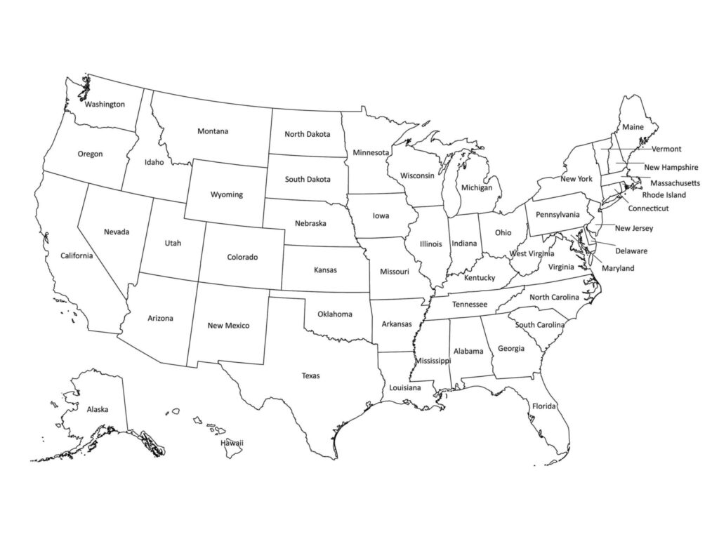 United States Map Labeled Printable – Duck Printable United States Map Labeled Printable - Duck Printable
