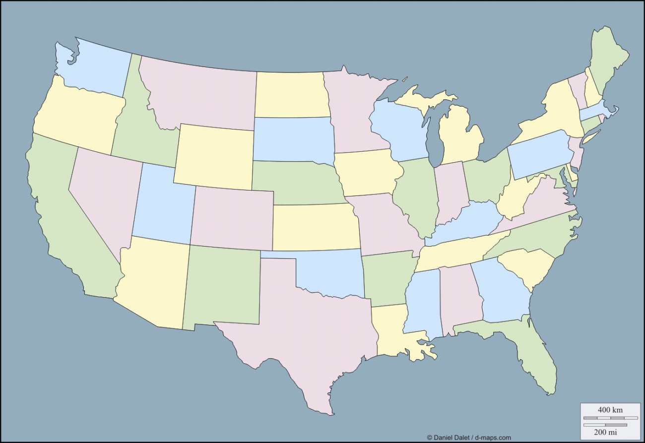 United States Map No Names - State Map No Names