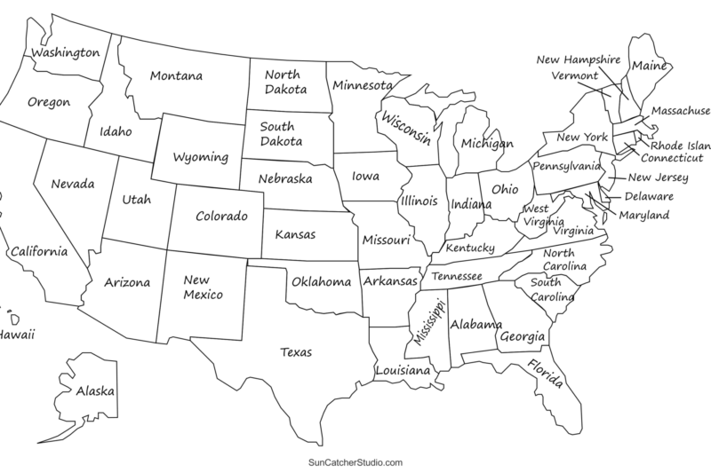 United States Map To Print Free