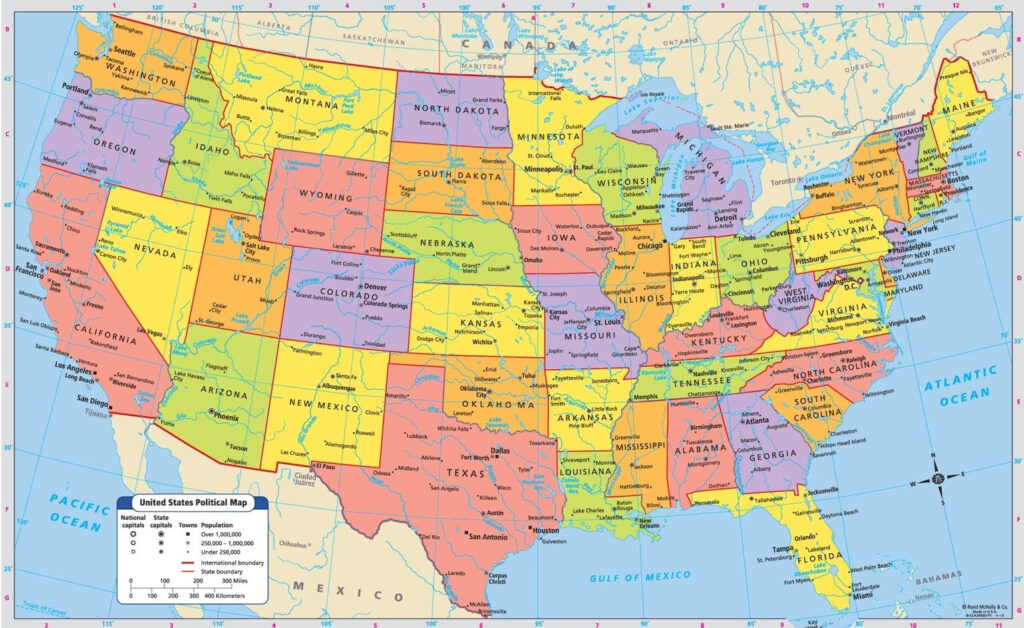 Us Map With Major Cities Printable - Free USA Map With States And Cities | Printable Map Of USA