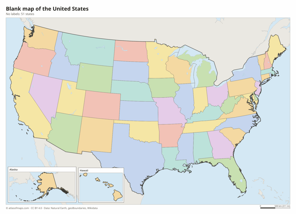 US Map with States and Capitals: Printable Map of the USA