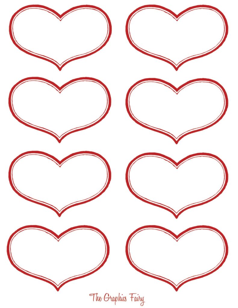 Red Valentine Heart s – Blank Templates Red Valentine heart s with blank spaces for custom messages
