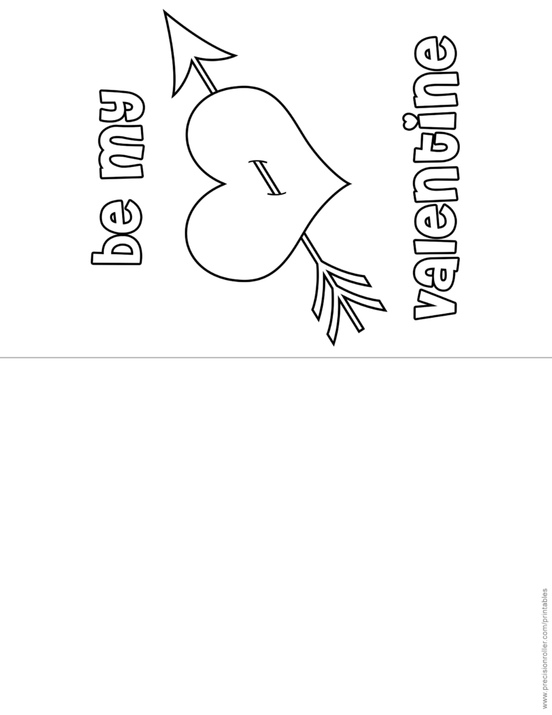 Printable Valentine's Day Cards Templates featuring a heart with 'Be My Valentine' text