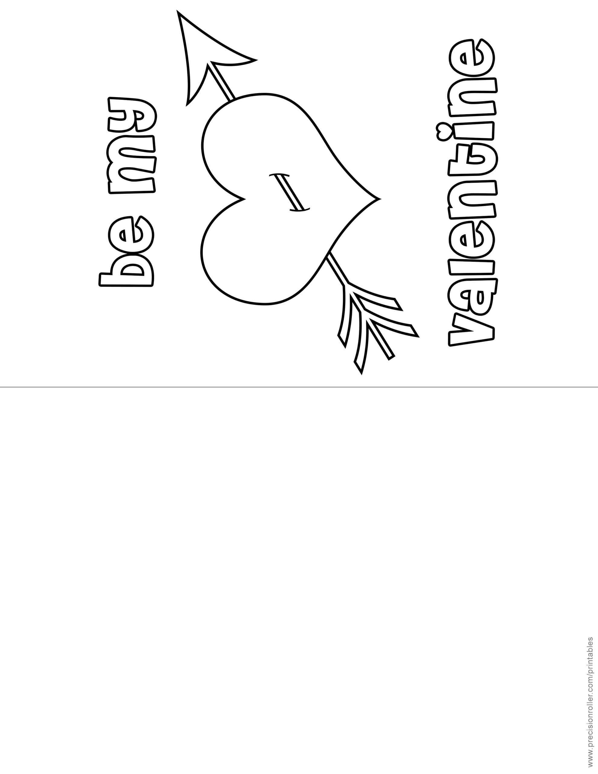Printable Valentine's Day Cards Templates featuring a heart with 'Be My Valentine' text