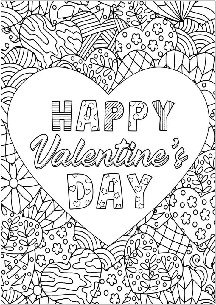 Valentine’s Day Heart Printables – Valentine’s heart with intricate designs – Valentine’s Day Coloring Pages Valentine's Day Heart Printables - Valentine's heart with intricate designs - Valentine's Day Coloring Pages