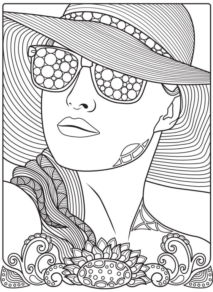 Women Faces Coloring Pages For Adults