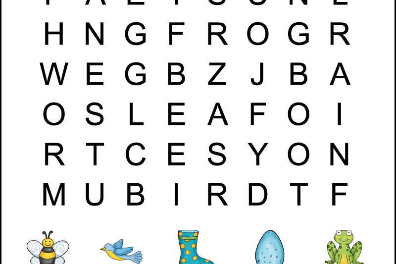Word Search For Kindergarten Printable