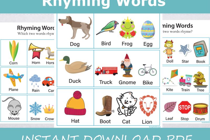 Words That Rhyme For Kindergarten