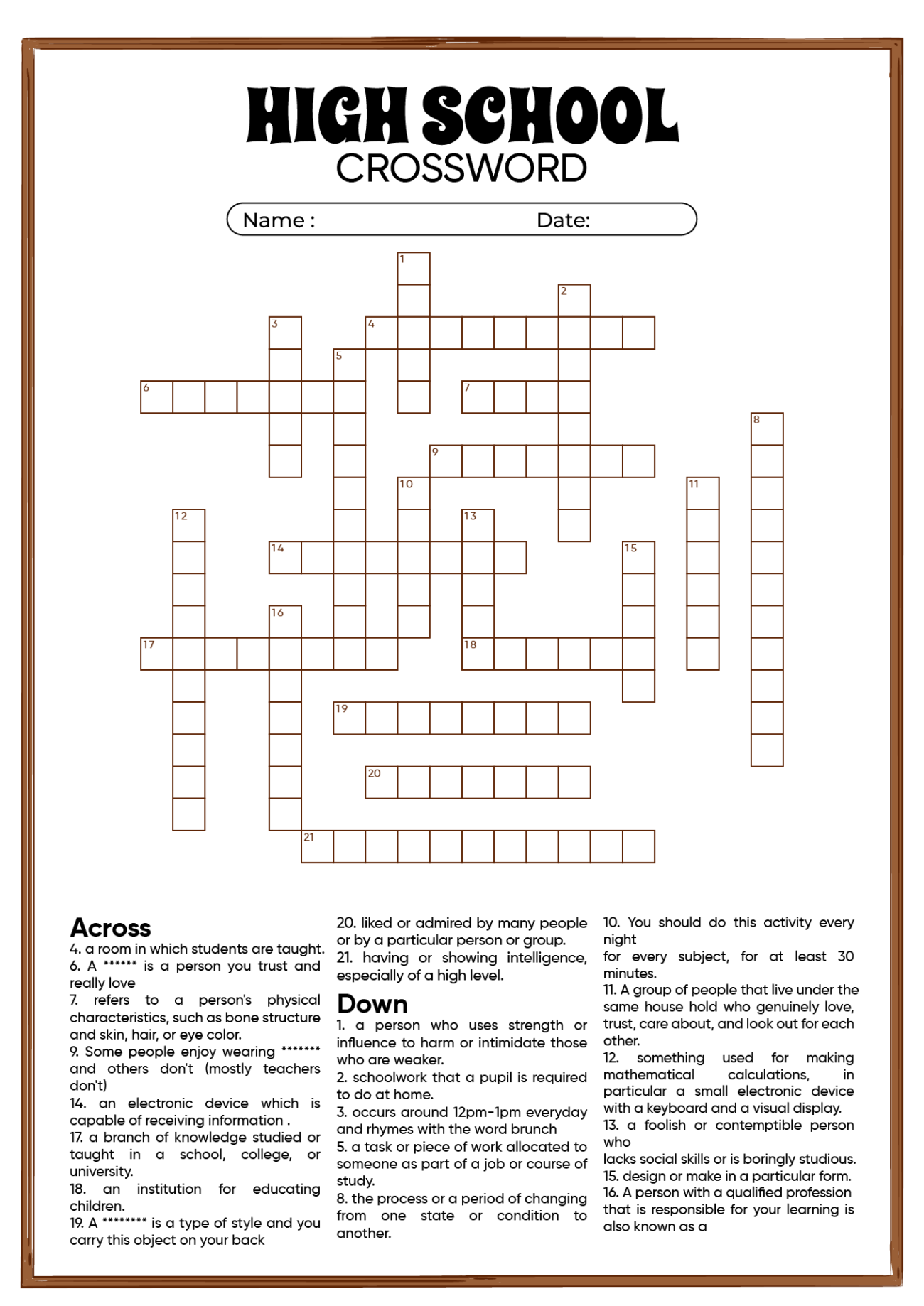 Worksheets for high school students – Artofit