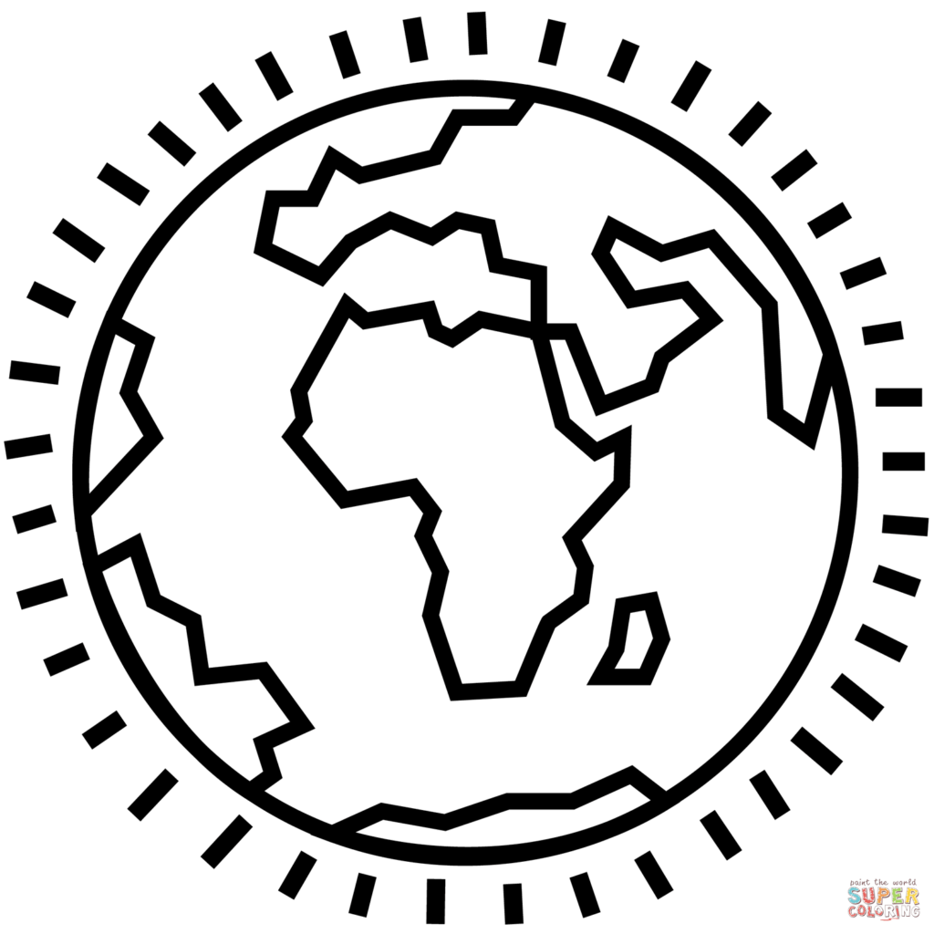 World Coloring Page Simple outline of the world for coloring activities