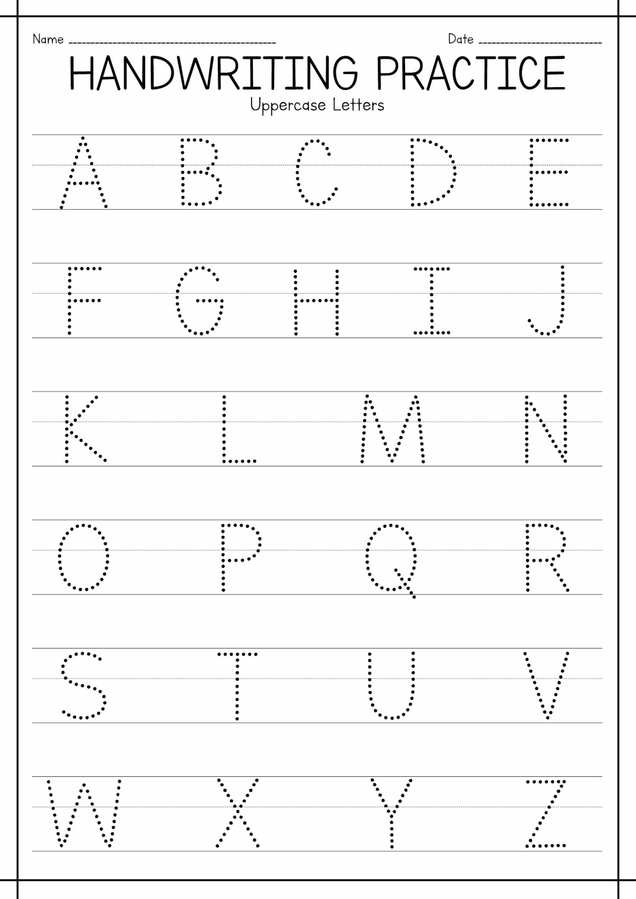 Writing Practice For Kindergarten Worksheets - Free practice writing worksheet for kindergarten, Download Free ...