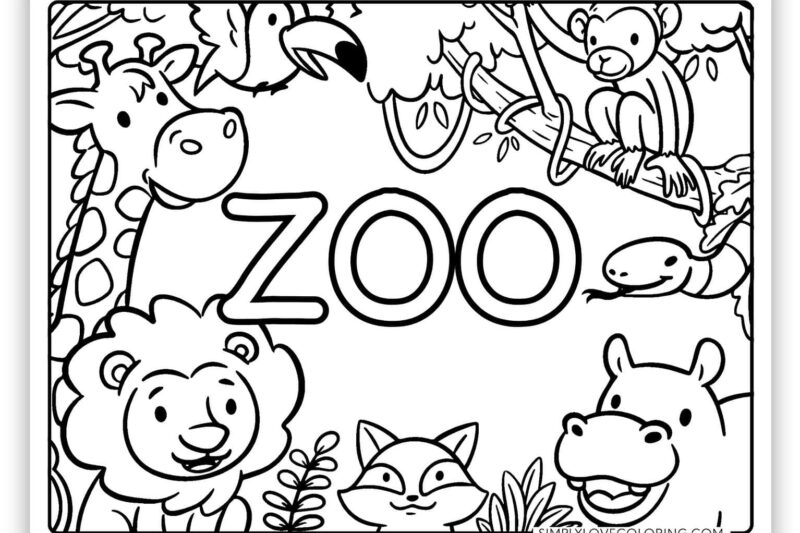 Zoo Animal Coloring Pages For Preschool