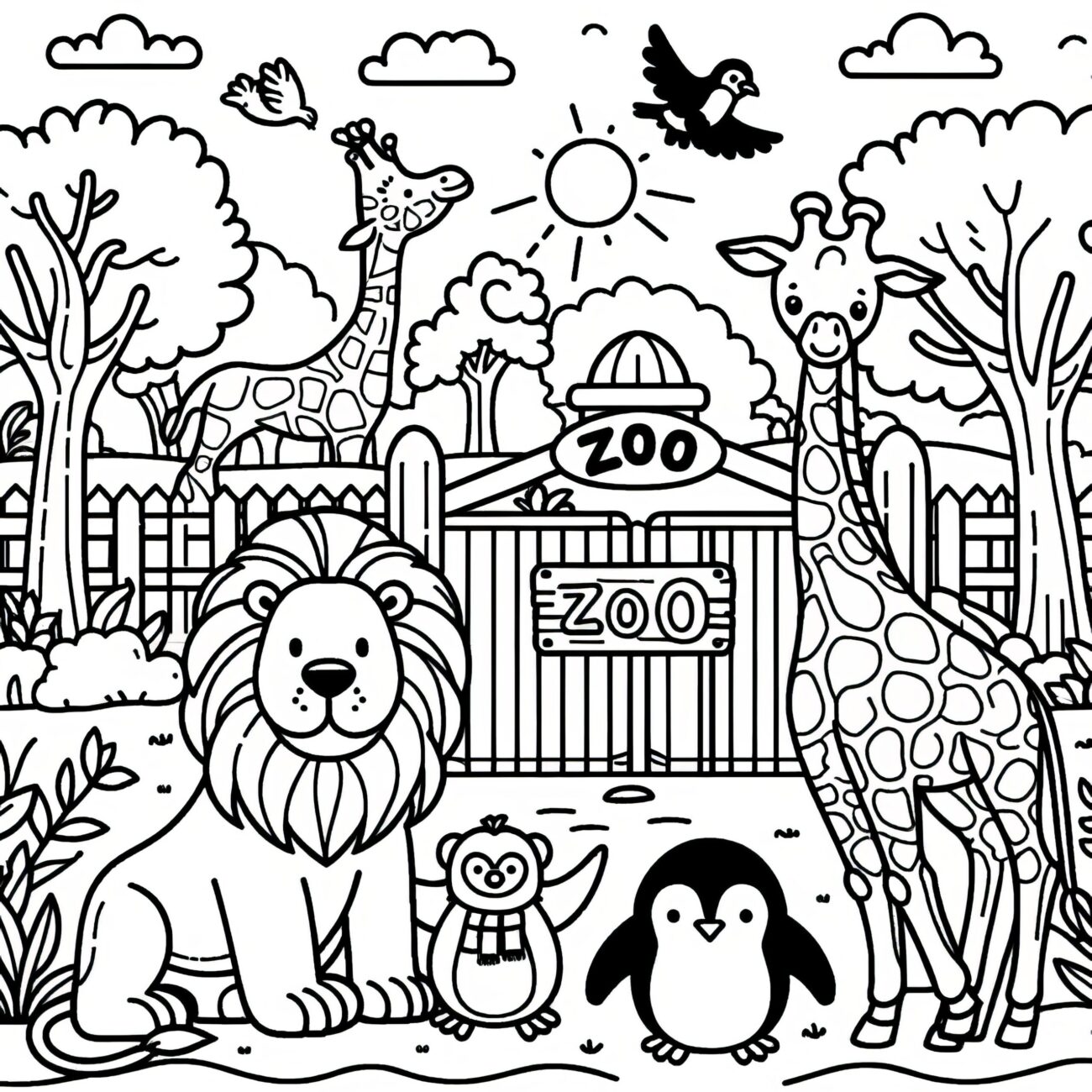 Zoo Animal Coloring Pages Free Printable - Free Printable Zoo Coloring Pages For Kids