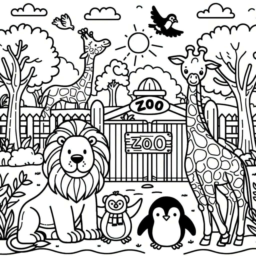 Zoo Animal Coloring Pages To Print - Free Printable Zoo Coloring Pages For Kids