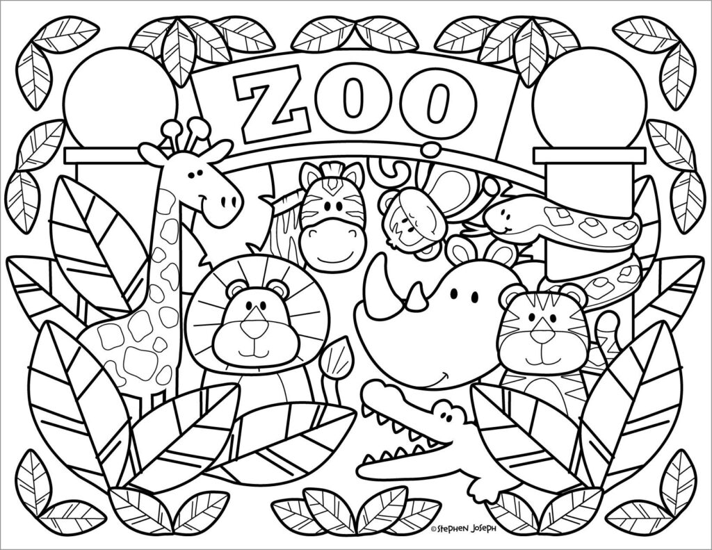 Zoo Coloring Pages Printable by Stephen Joseph – ColoringBay Zoo Coloring Pages Printable by Stephen Joseph - ColoringBay