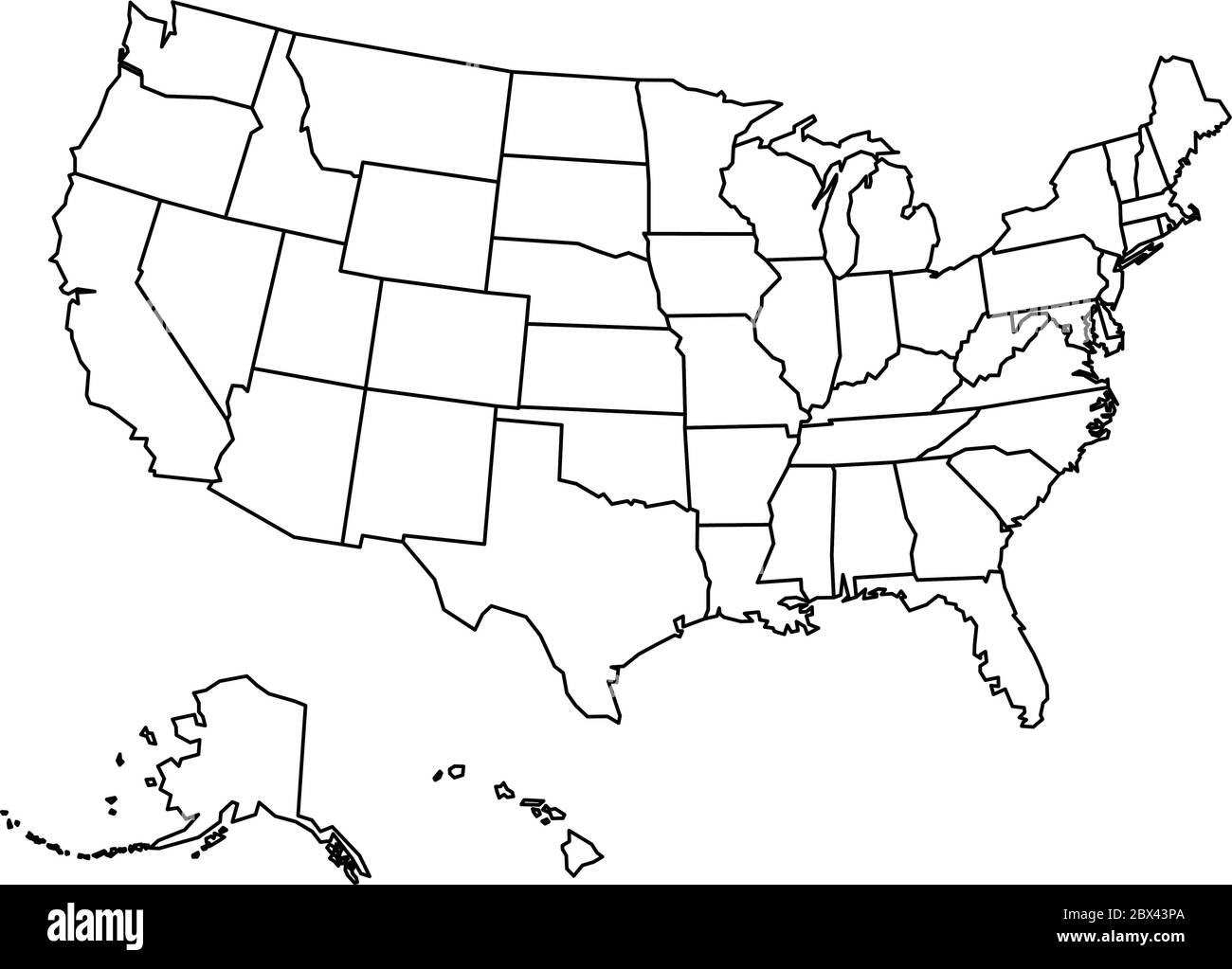 Us Map Black And White Outline - United States Map Outline Black And White at vanadalynblog Blog